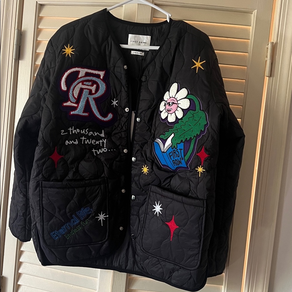 First Row Black Puffer Jacket, Size Small - Picture 9 of 9